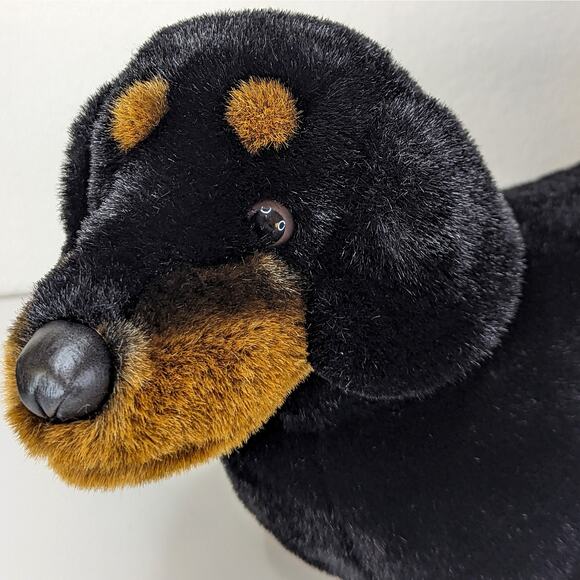 Aurora World Vintage Dachshund Realistic Large Plush Black Brown Weiner Toy 20" - Picture 5 of 8